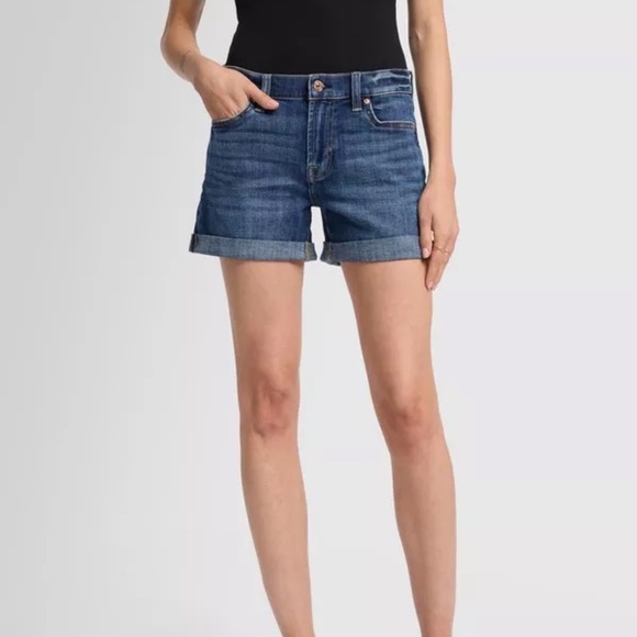 7 For All Mankind Blue Jean Shorts - Picture 1 of 4